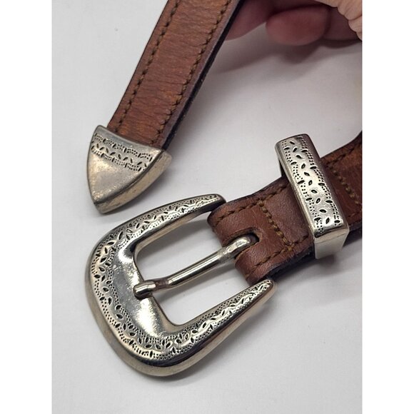 Danbury Belt SZ 38 Harness Leather Oil Tanned Made in USA Brown - Picture 8 of 8